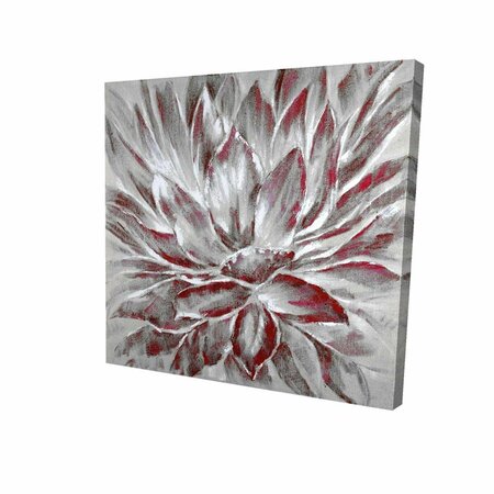 FONDO 12 x 12 in. Red & Grey Flower-Print on Canvas FO2790756